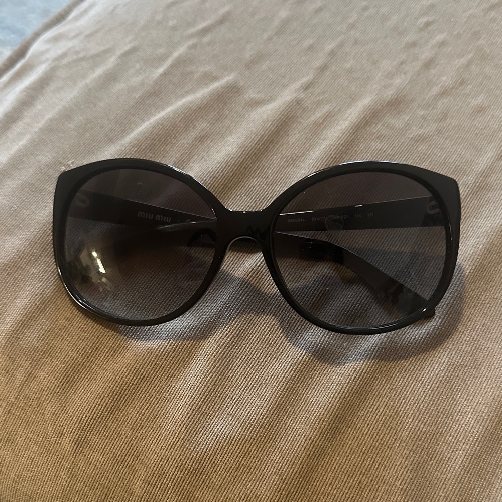 Miu Miu Elegant Black Sunglasses and case